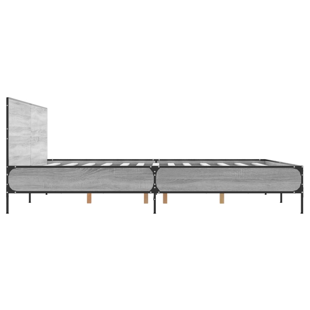 Bed Frame without Mattress Grey Sonoma 200x200 cm