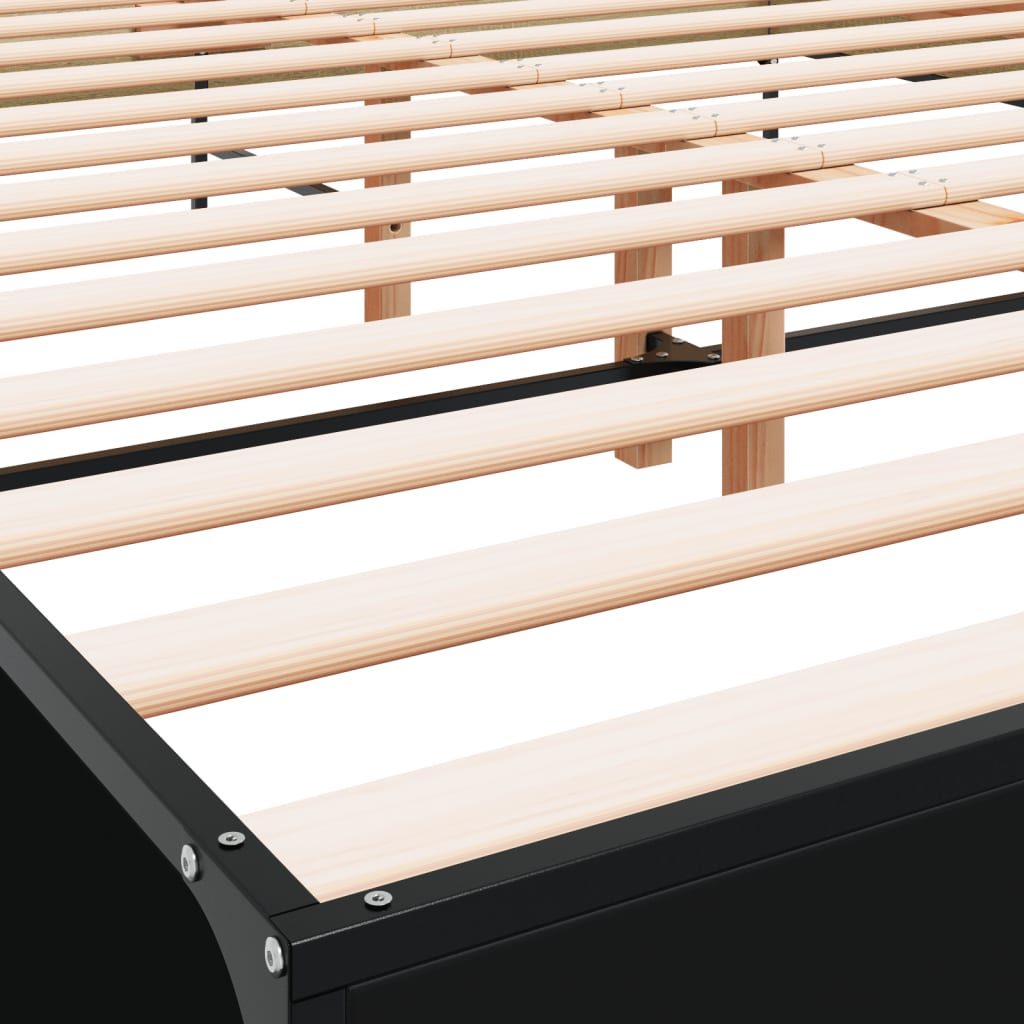 Bed Frame without Mattress Black 120x190 cm Small Double