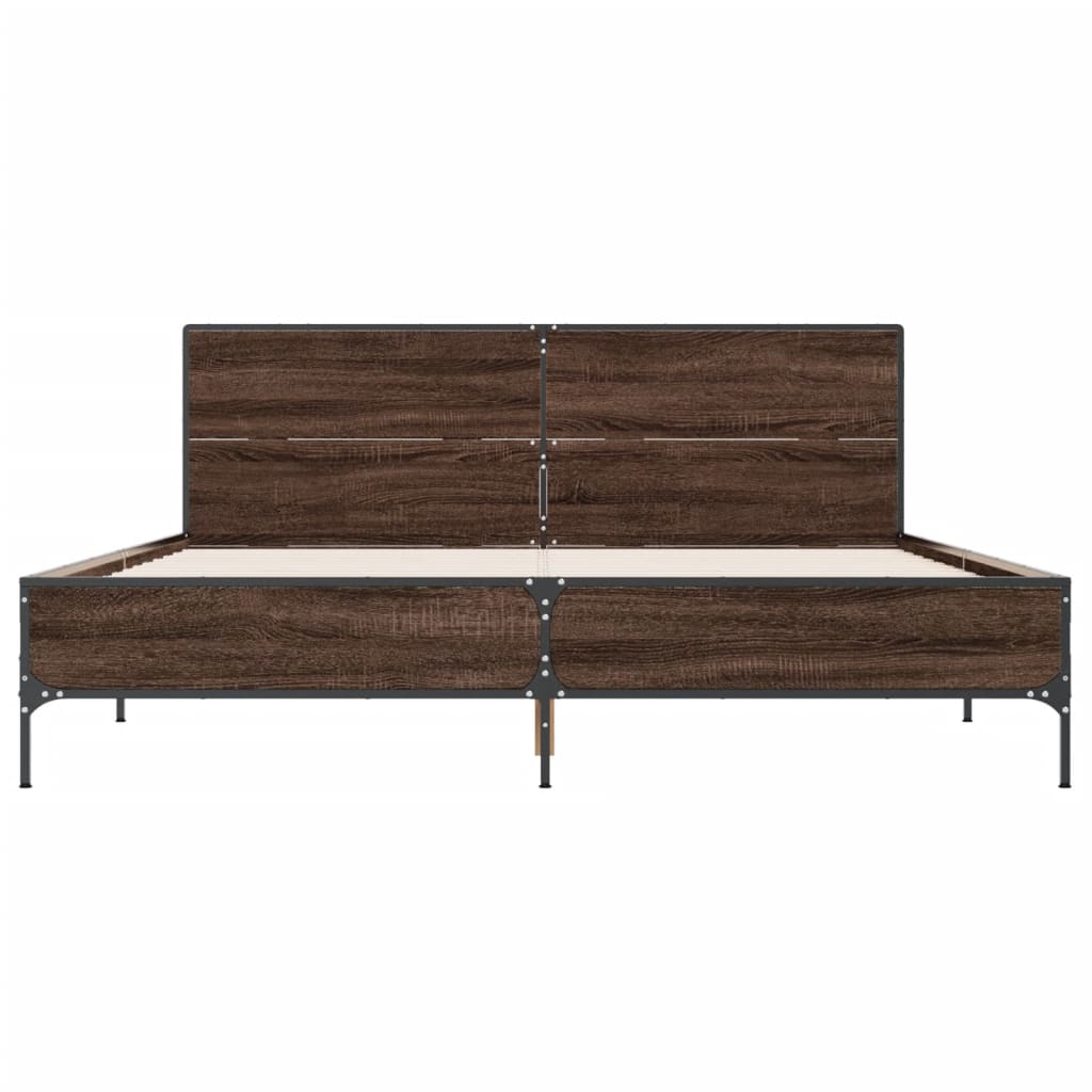 Bed Frame without Mattress Brown Oak 135x190 cm Double