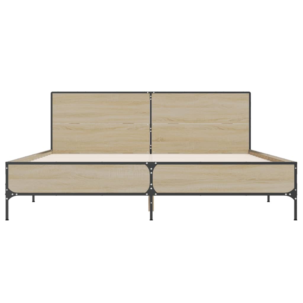Bed Frame without Mattress Sonoma Oak 140x190 cm