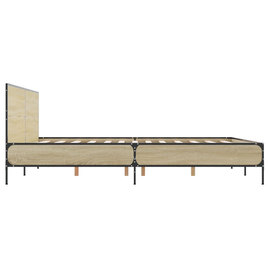 Bed Frame without Mattress Sonoma Oak 140x190 cm