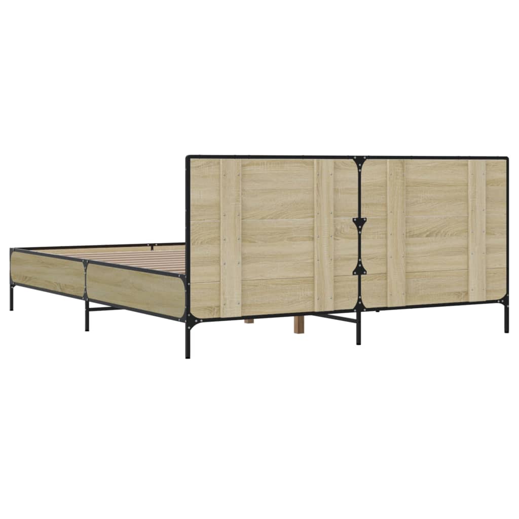 Bed Frame without Mattress Sonoma Oak 140x190 cm