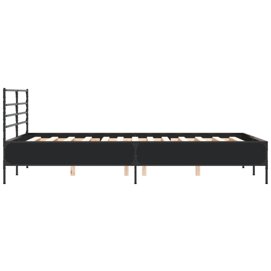 Bed Frame without Mattress Black 120x200 cm
