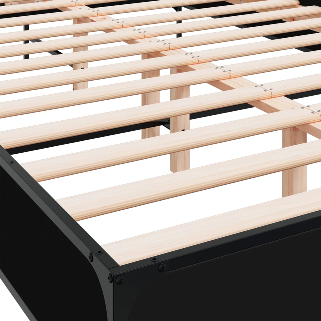Bed Frame without Mattress Black 160x200 cm