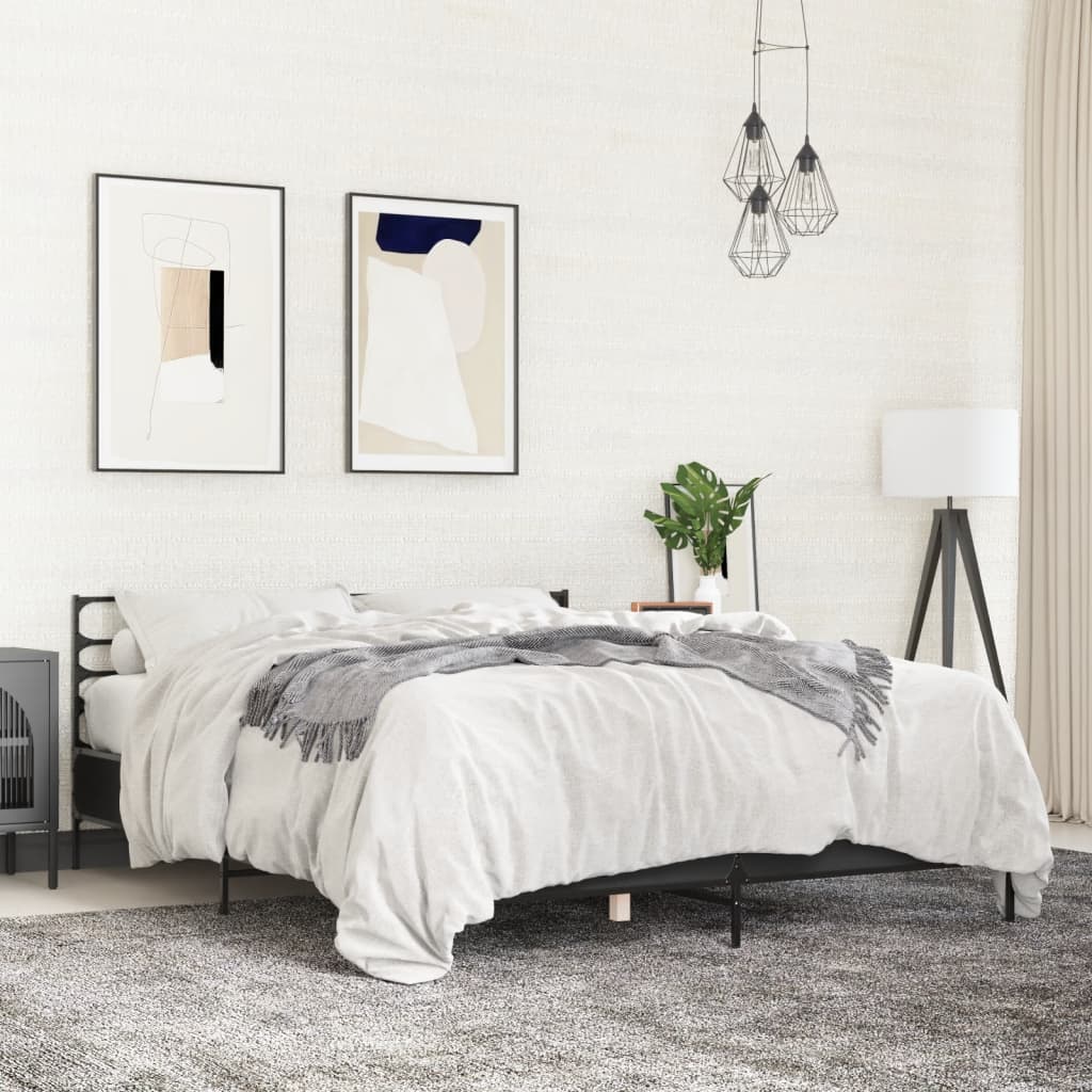 Bed Frame without Mattress Black 160x200 cm