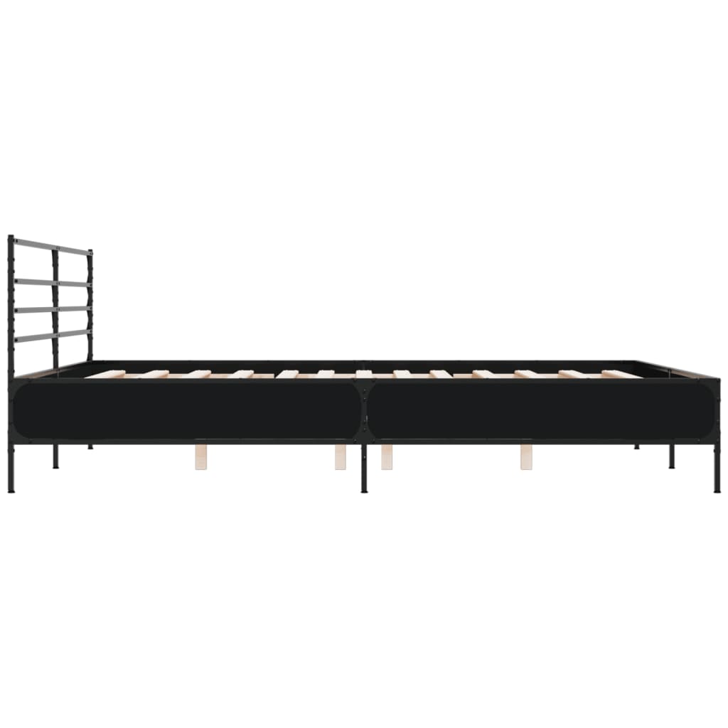 Bed Frame without Mattress Black 200x200 cm