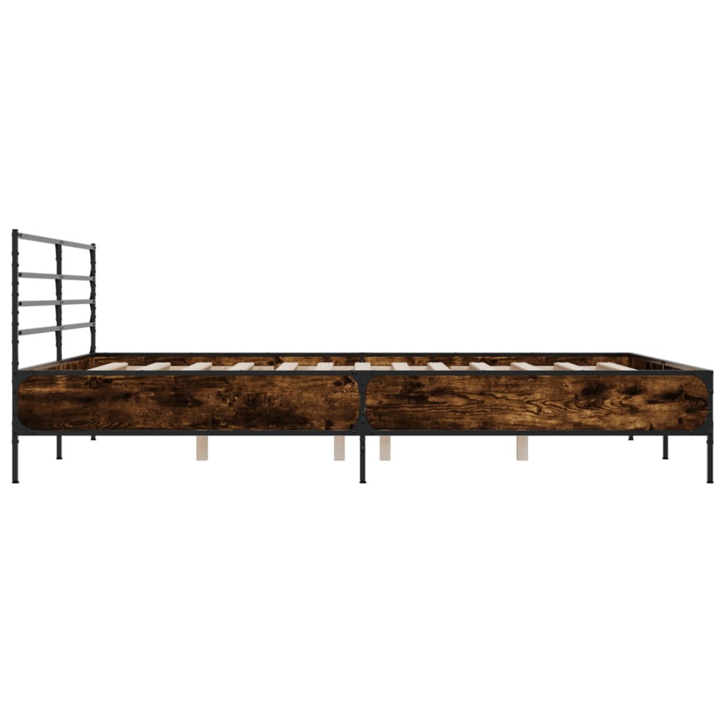 Bed Frame without Mattress Smoked Oak 200x200 cm