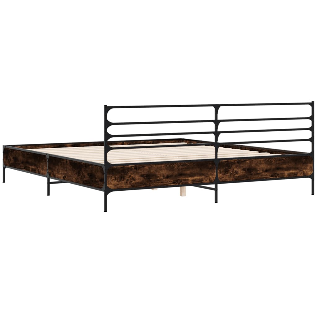 Bed Frame without Mattress Smoked Oak 200x200 cm