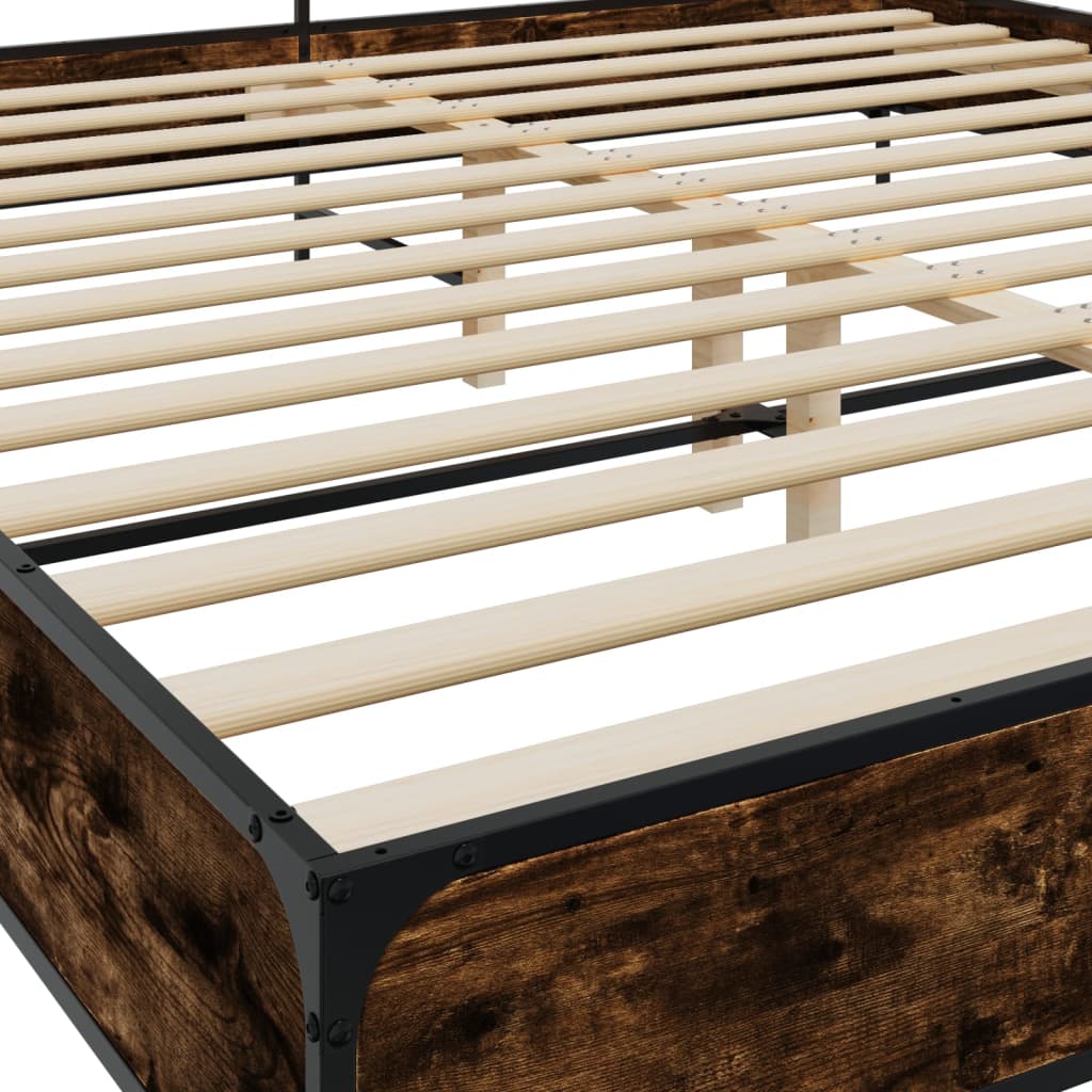 Bed Frame without Mattress Smoked Oak 200x200 cm