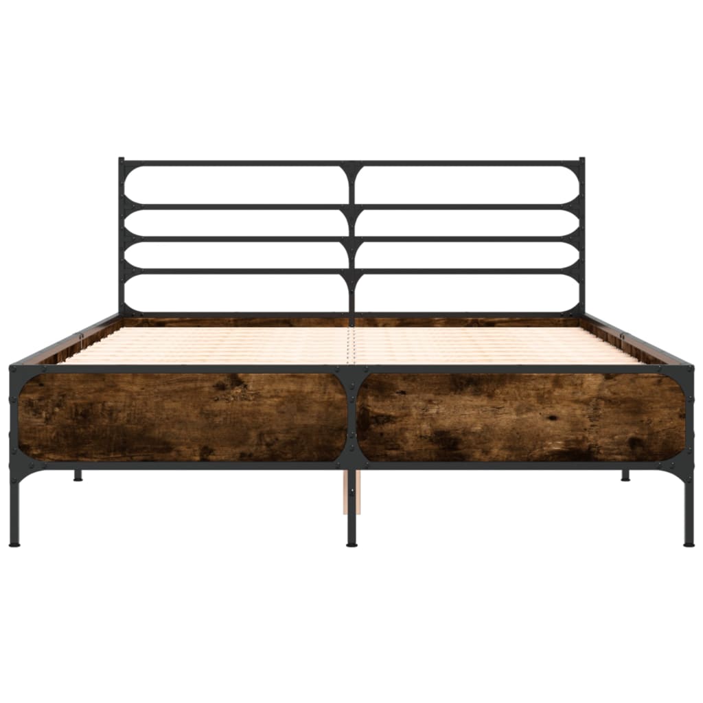 Bed Frame without Mattress Smoked Oak 120x190 cm Small Double
