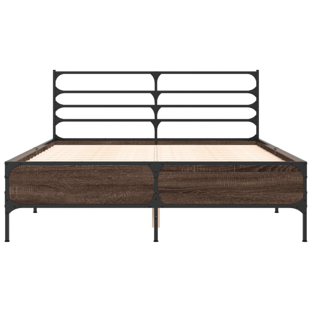 Bed Frame without Mattress Brown Oak 120x190 cm Small Double