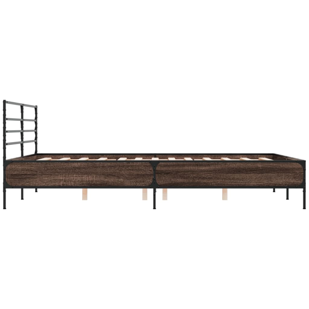 Bed Frame without Mattress Brown Oak 120x190 cm Small Double