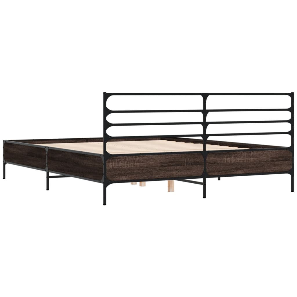 Bed Frame without Mattress Brown Oak 120x190 cm Small Double