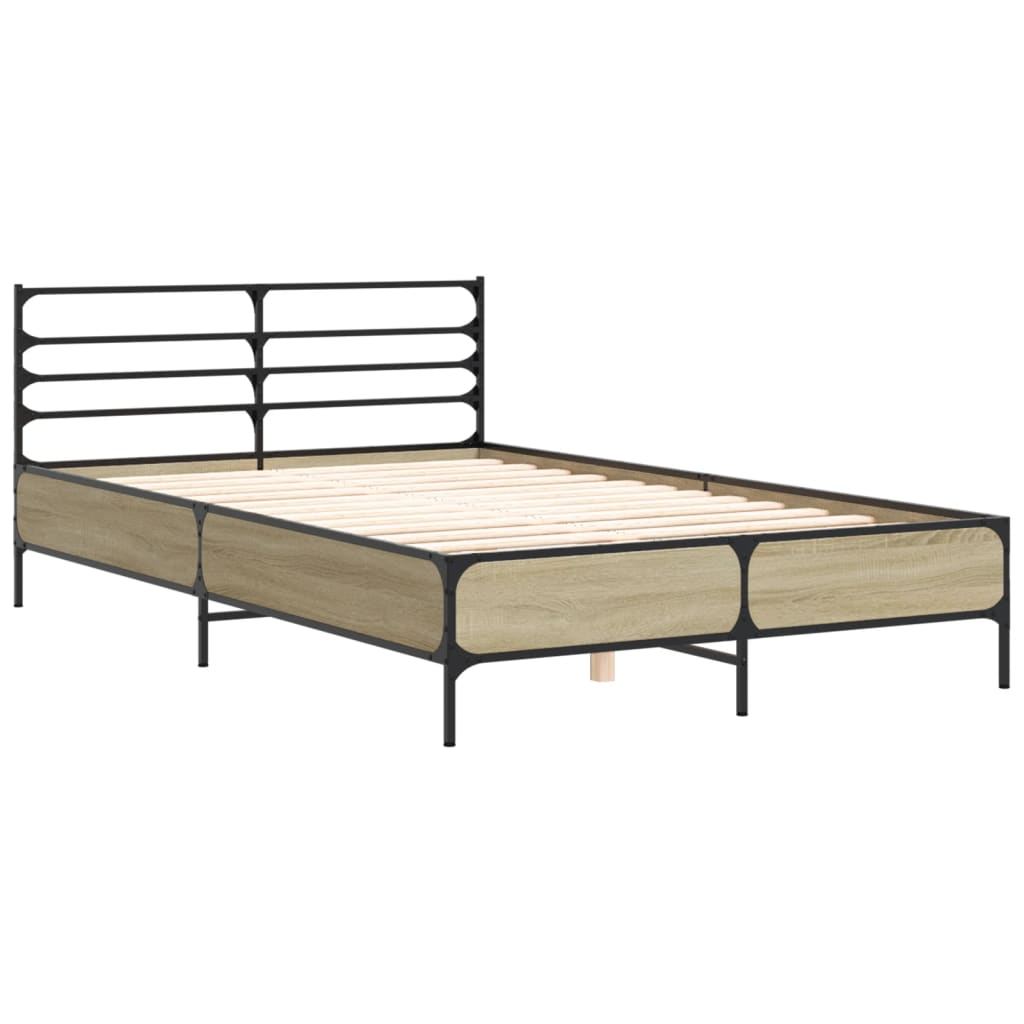 Bed Frame without Mattress Sonoma Oak 135x190 cm Double