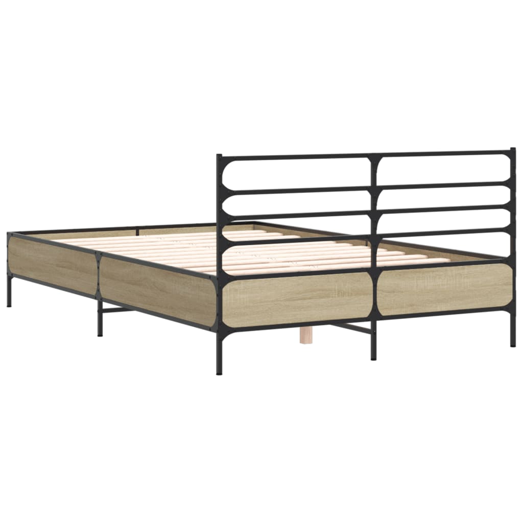 Bed Frame without Mattress Sonoma Oak 135x190 cm Double