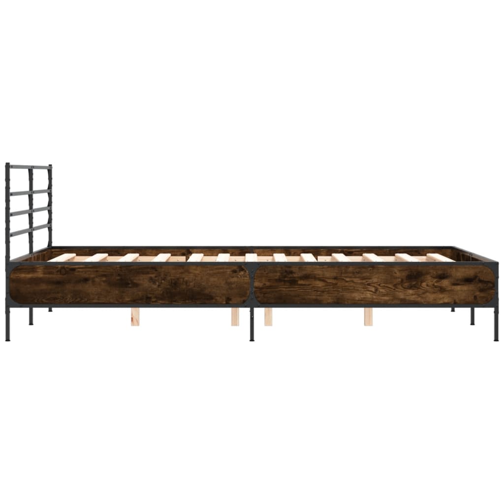 Bed Frame without Mattress Brown Oak 135x190 cm Double