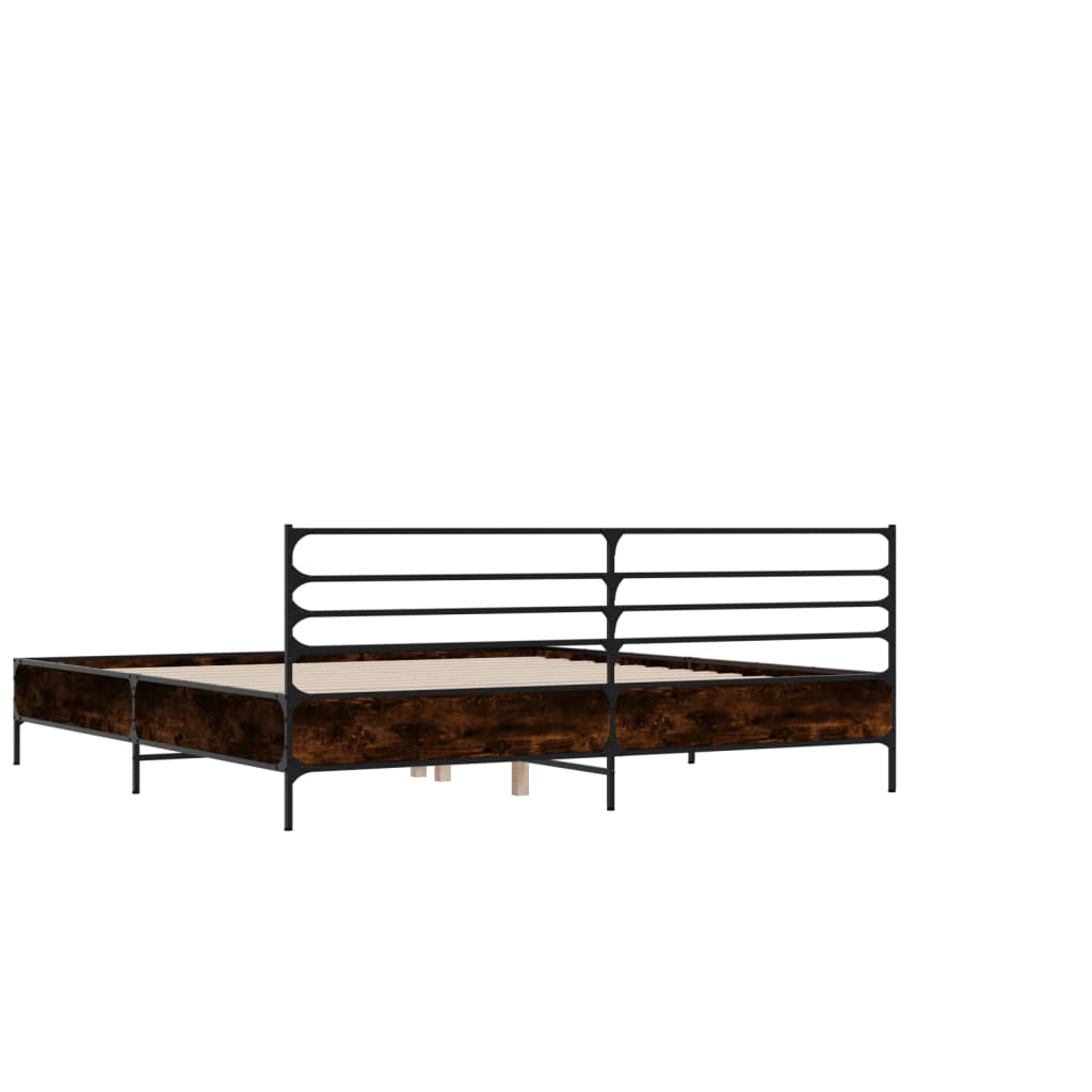 Bed Frame without Mattress Brown Oak 135x190 cm Double