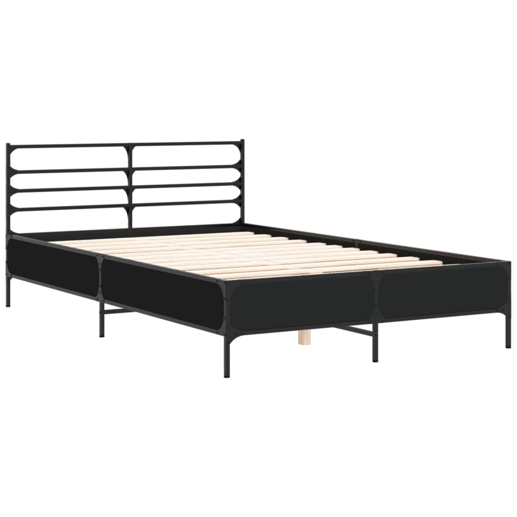 Bed Frame without Mattress Black 140x190 cm