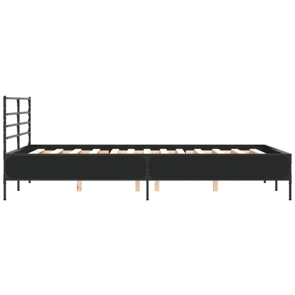 Bed Frame without Mattress Black 140x190 cm