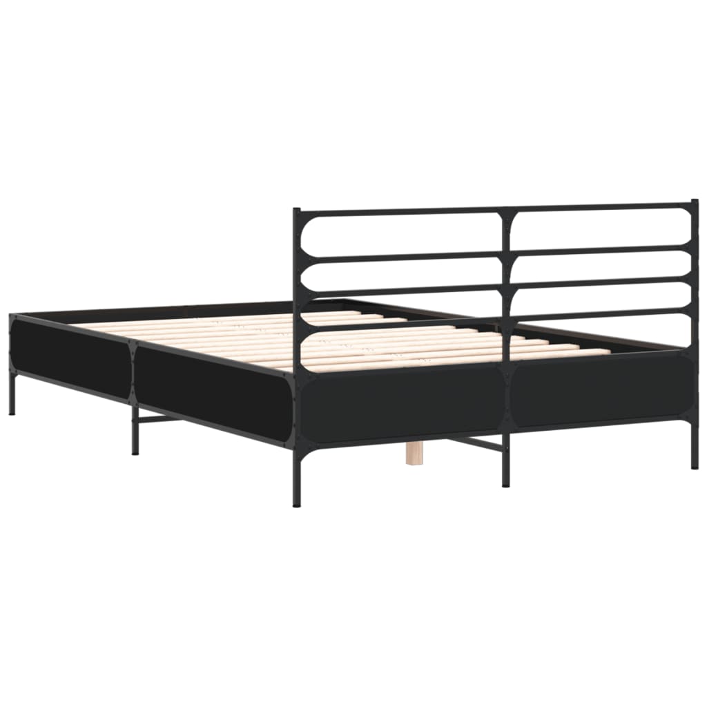 Bed Frame without Mattress Black 140x190 cm