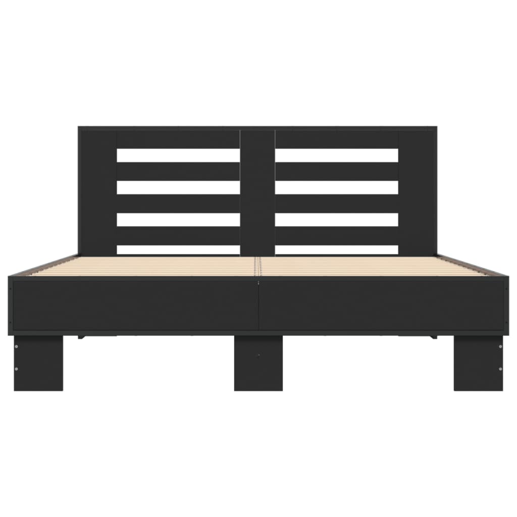 Bed Frame without Mattress Black 140x200 cm
