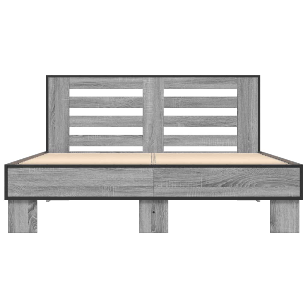 Bed Frame without Mattress Grey Sonoma 140x200 cm