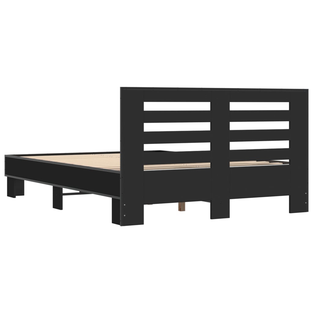 Bed Frame without Mattress Black 140x190 cm
