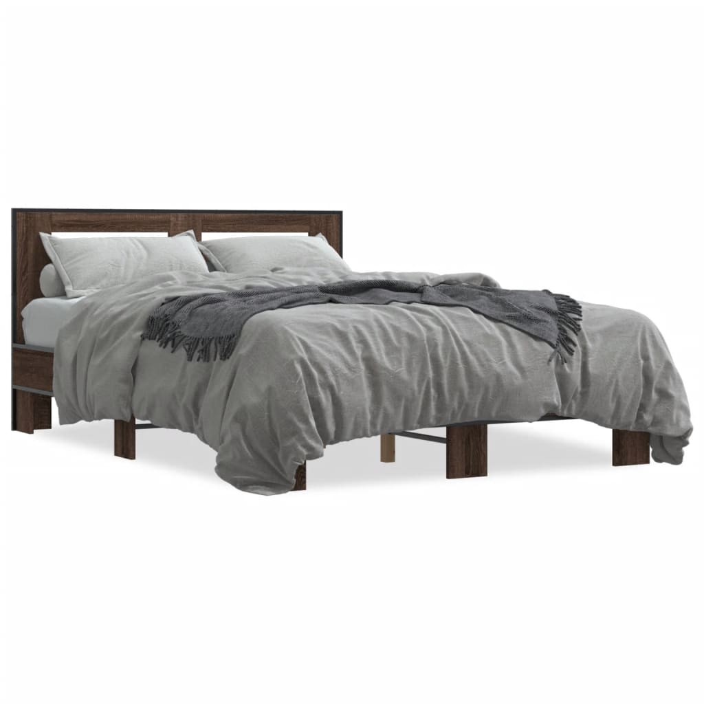Bed Frame without Mattress Brown Oak 120x190 cm Small Double