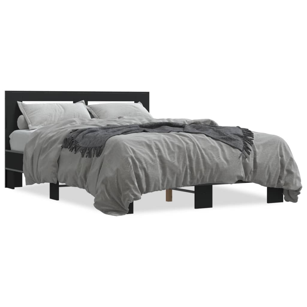 Bed Frame without Mattress Black 135x190 cm Double