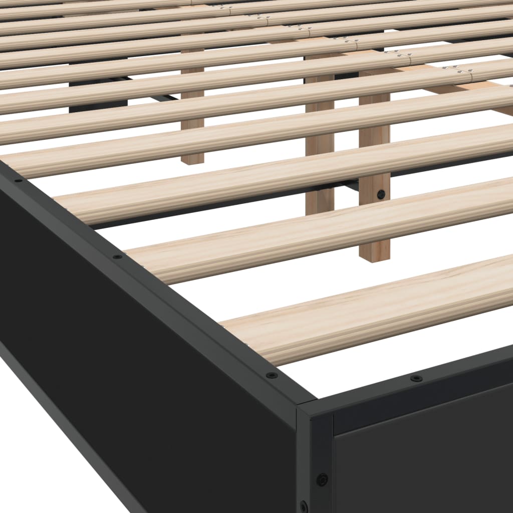 Bed Frame without Mattress Black 135x190 cm Double