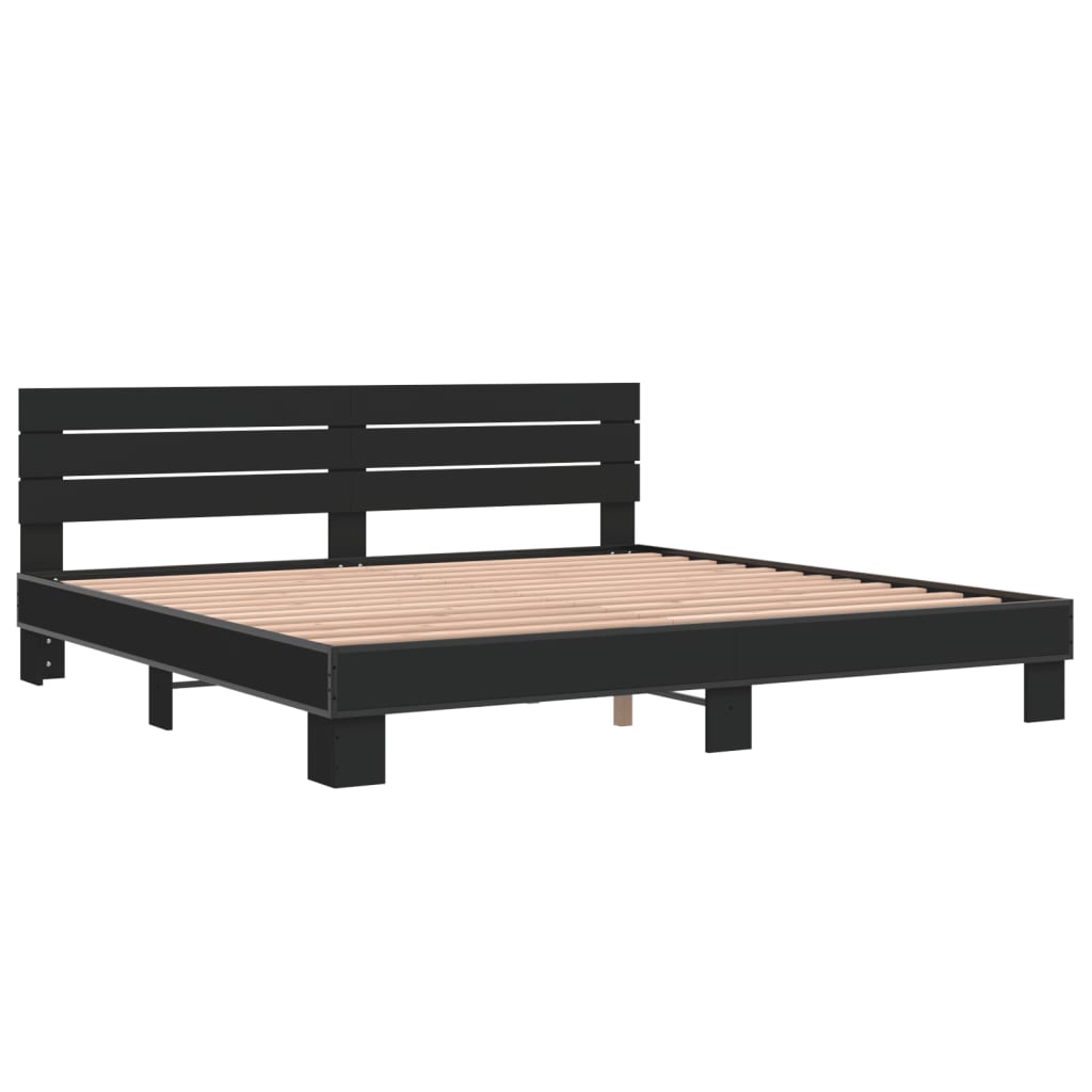 Bed Frame without Mattress Black 200x200 cm