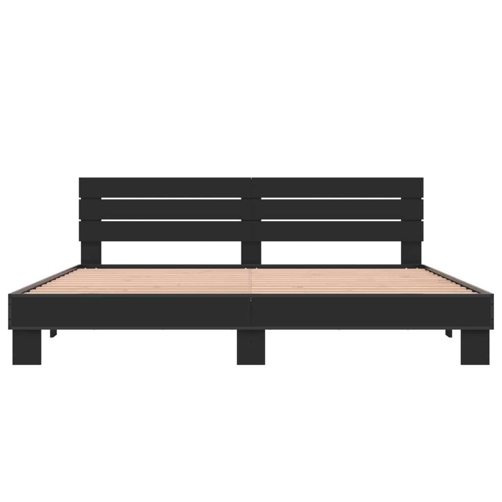 Bed Frame without Mattress Black 200x200 cm