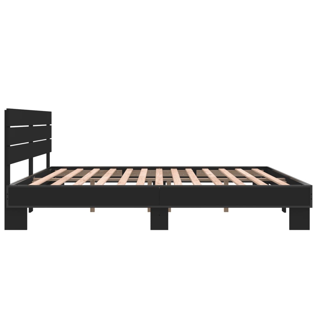 Bed Frame without Mattress Black 200x200 cm