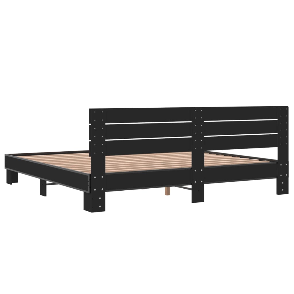 Bed Frame without Mattress Black 200x200 cm