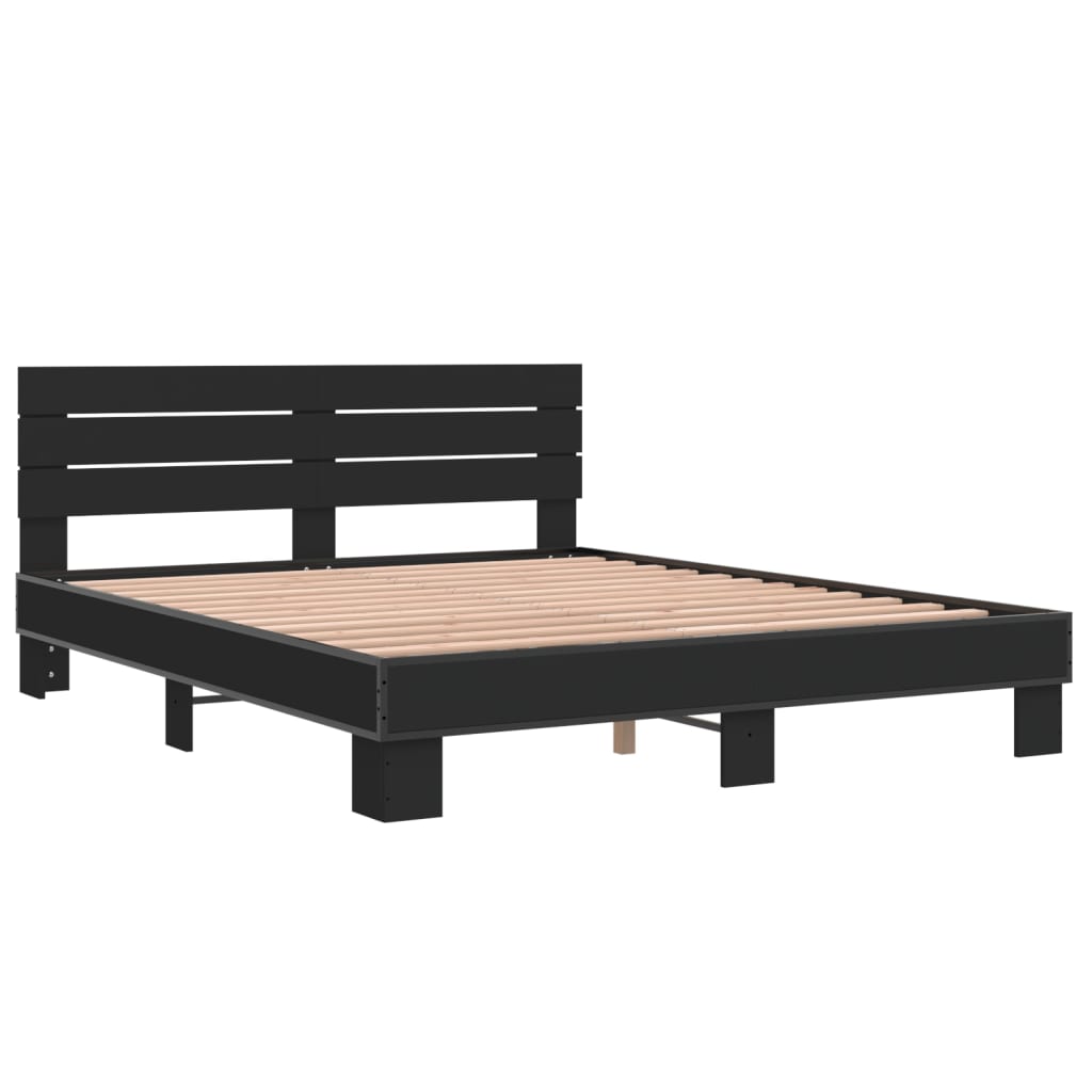 Bed Frame without Mattress Black 160x200 cm