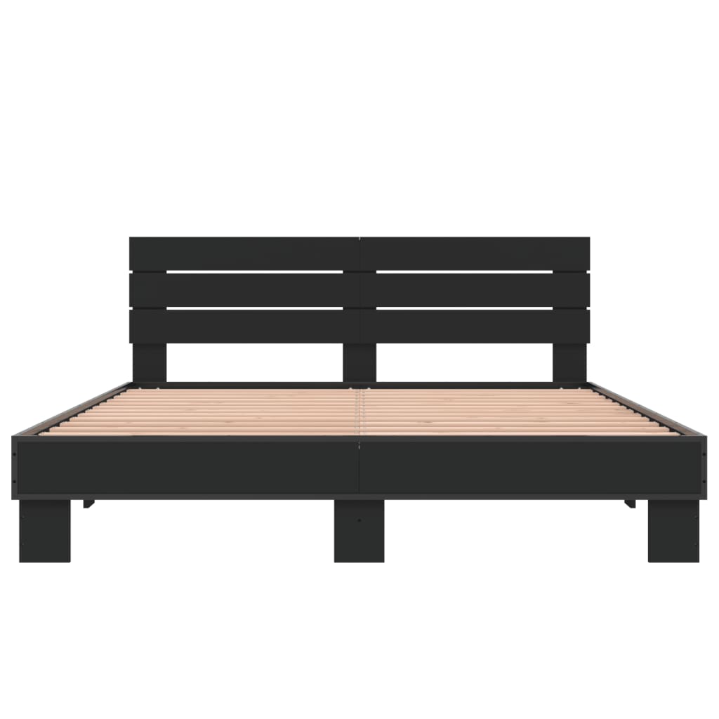 Bed Frame without Mattress Black 160x200 cm