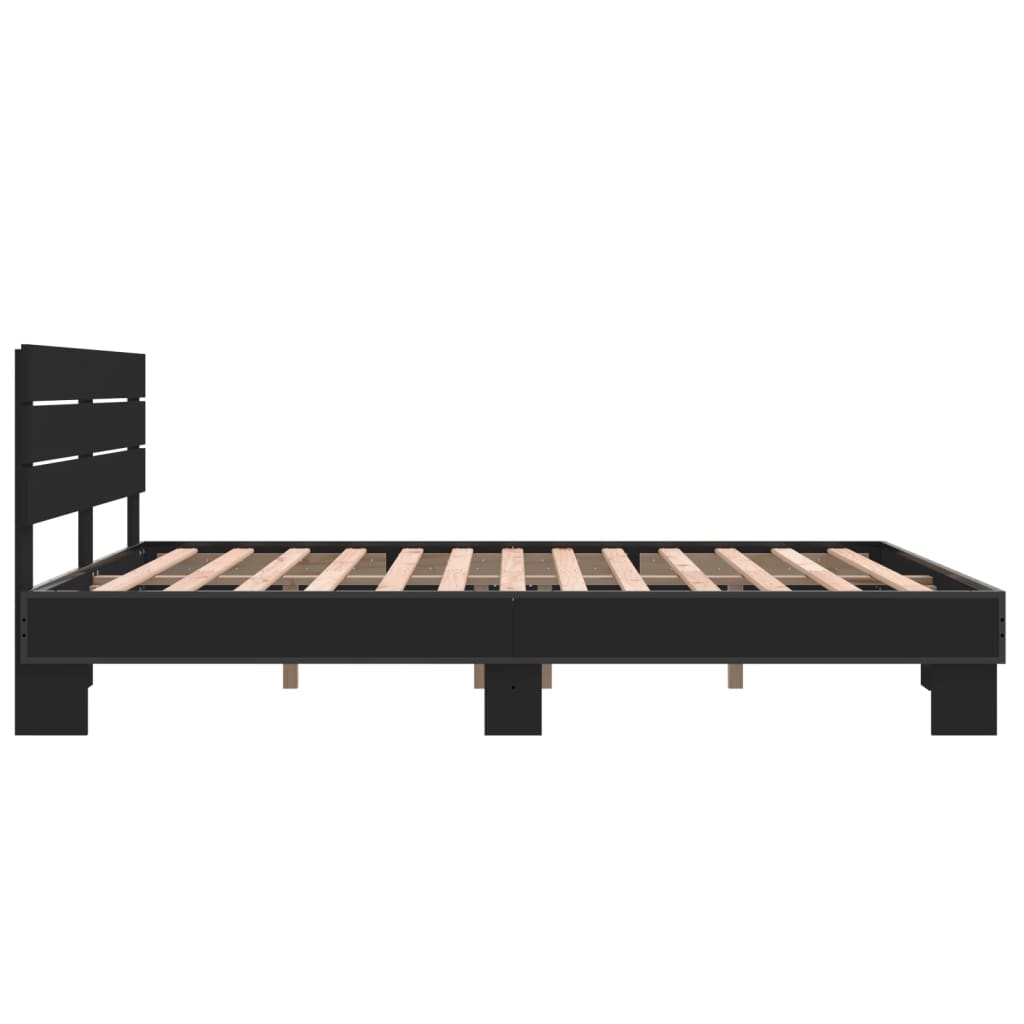 Bed Frame without Mattress Black 160x200 cm