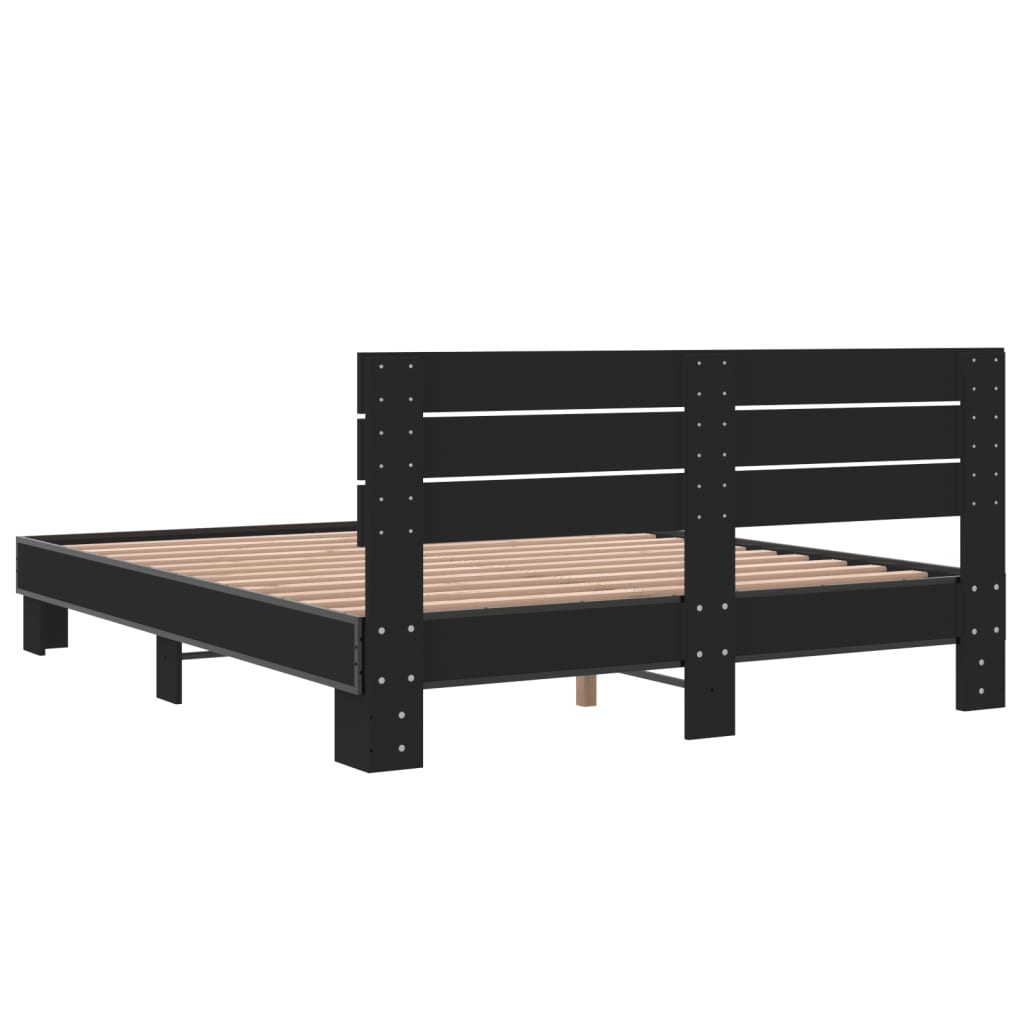 Bed Frame without Mattress Black 160x200 cm