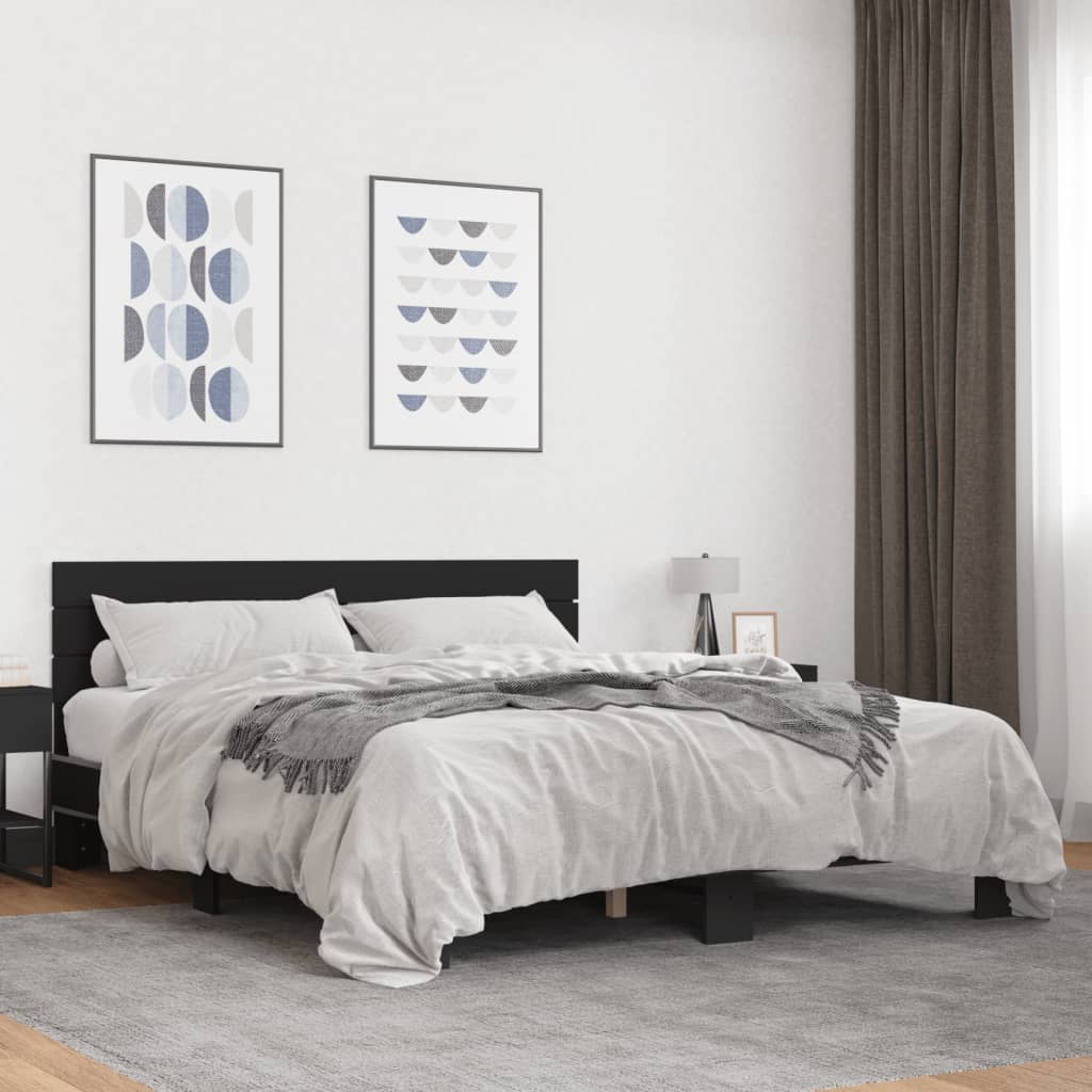 Bed Frame without Mattress Black 160x200 cm