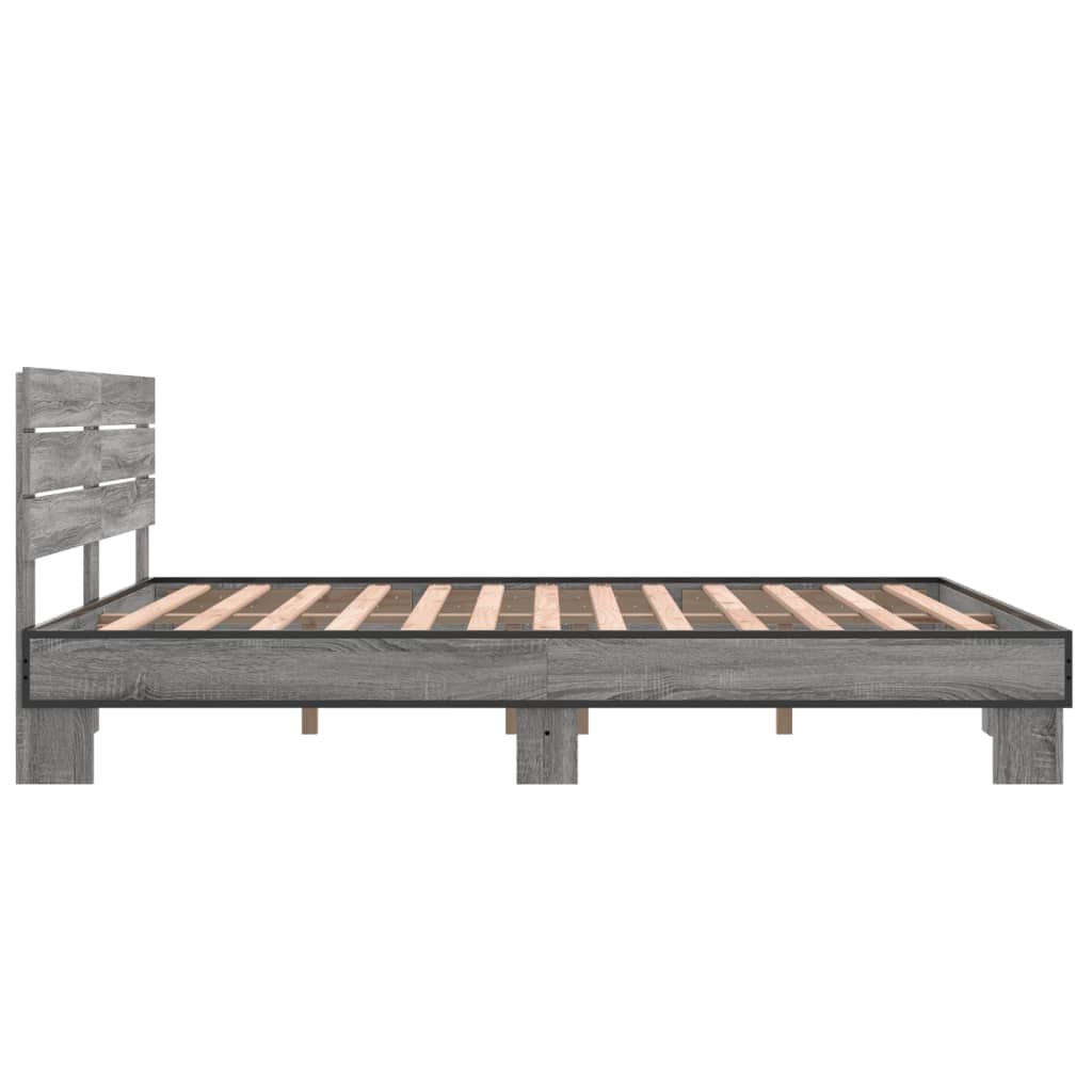 Bed Frame without Mattress Grey Sonoma 160x200 cm