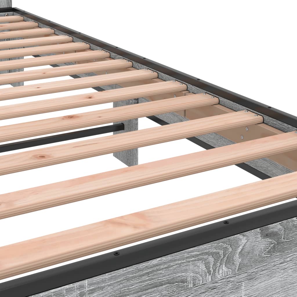 Bed Frame without Mattress Grey Sonoma 160x200 cm