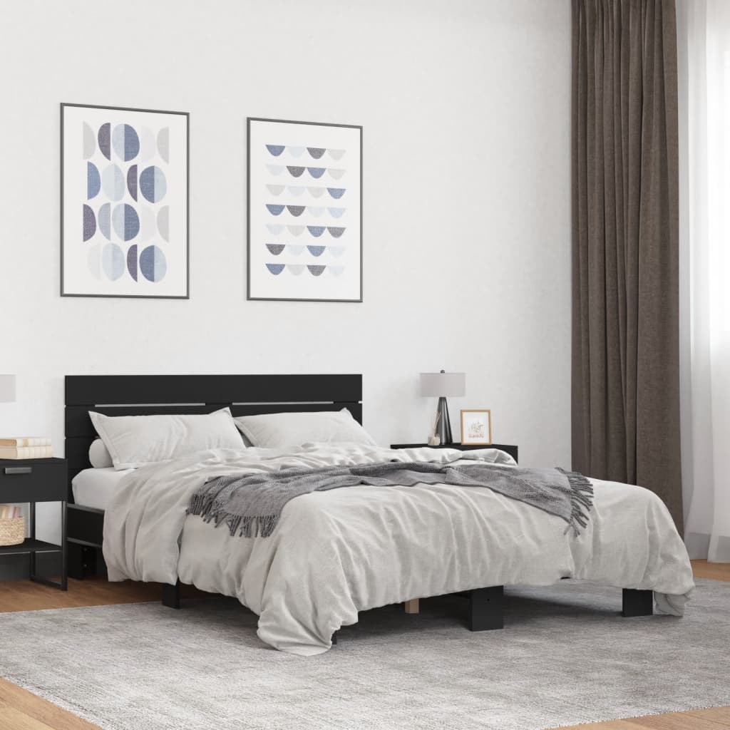 Bed Frame without Mattress Black 120x200 cm