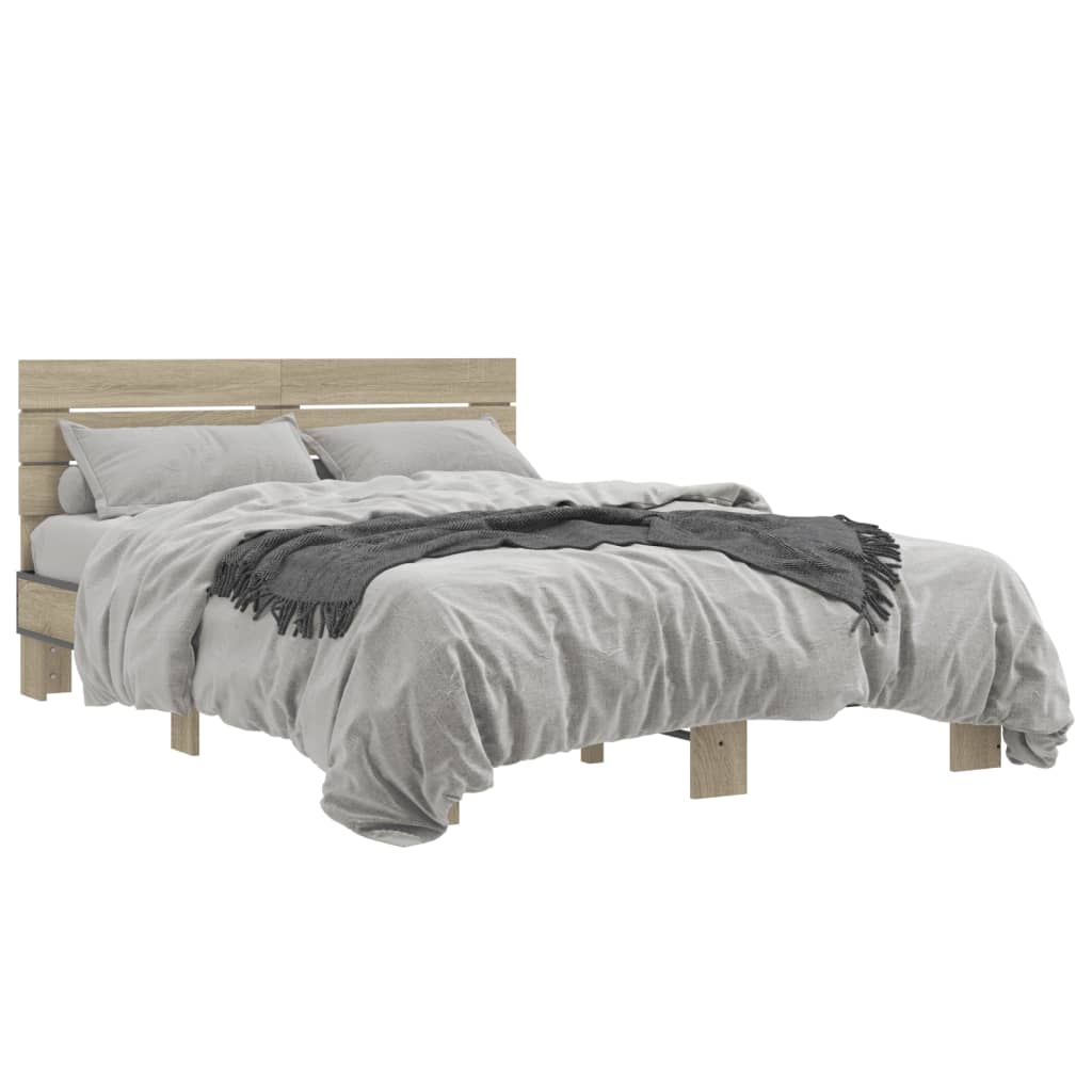 Bed Frame without Mattress Sonoma Oak 120x200 cm
