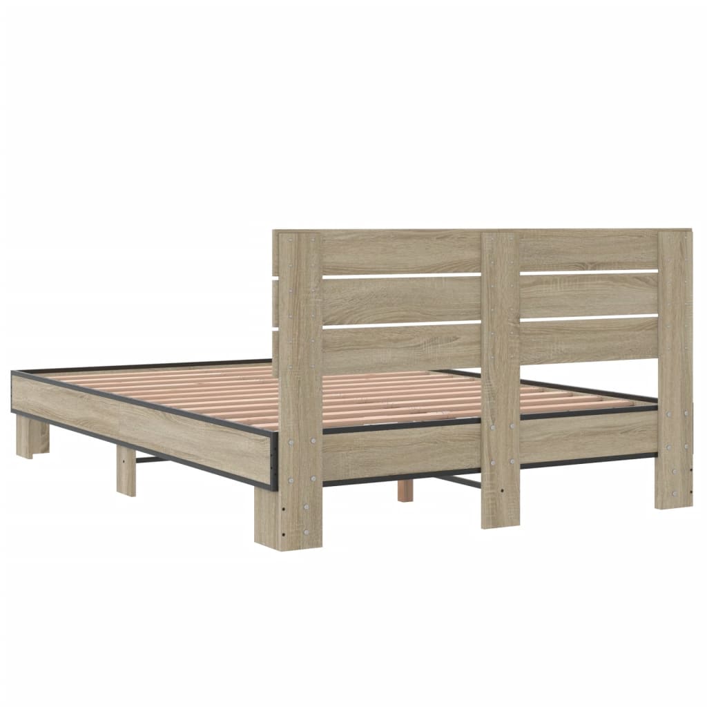 Bed Frame without Mattress Sonoma Oak 120x200 cm