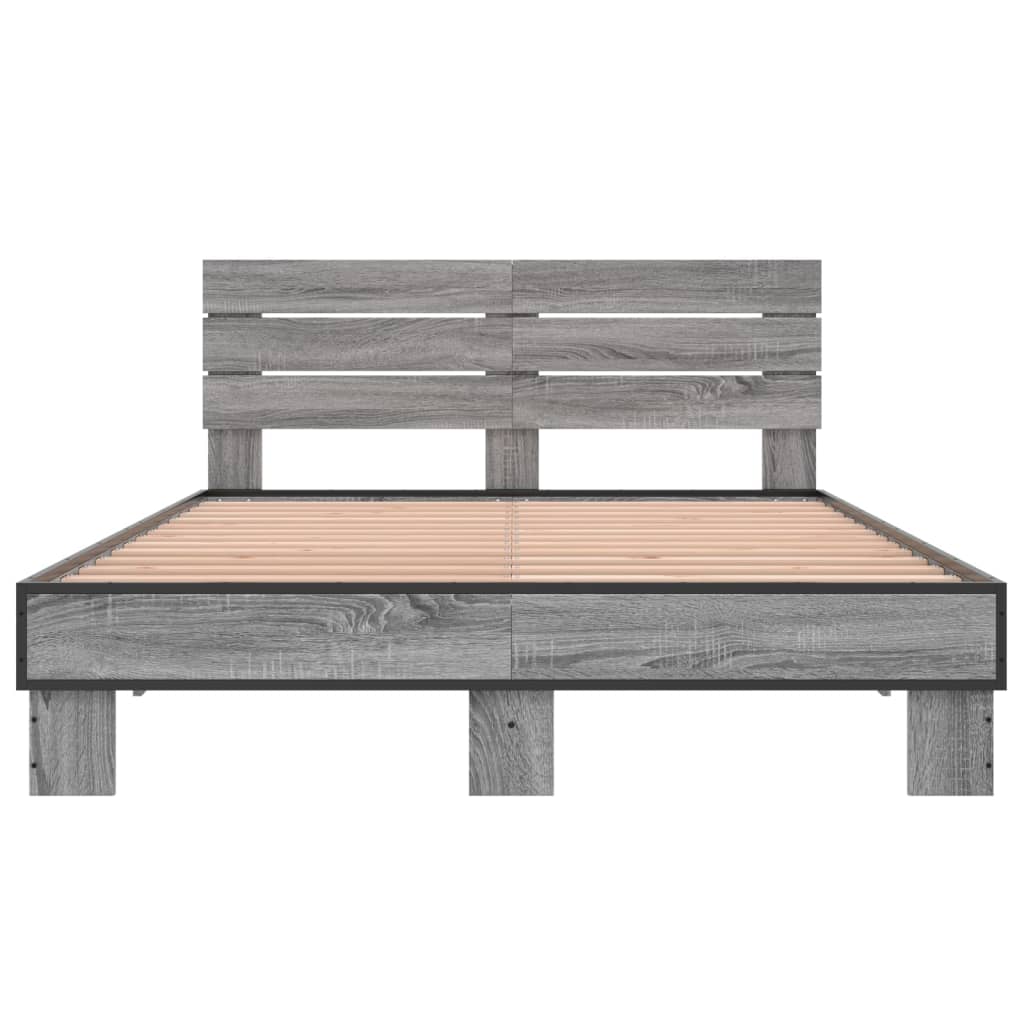 Bed Frame without Mattress Grey Sonoma 120x190 cm Small Double