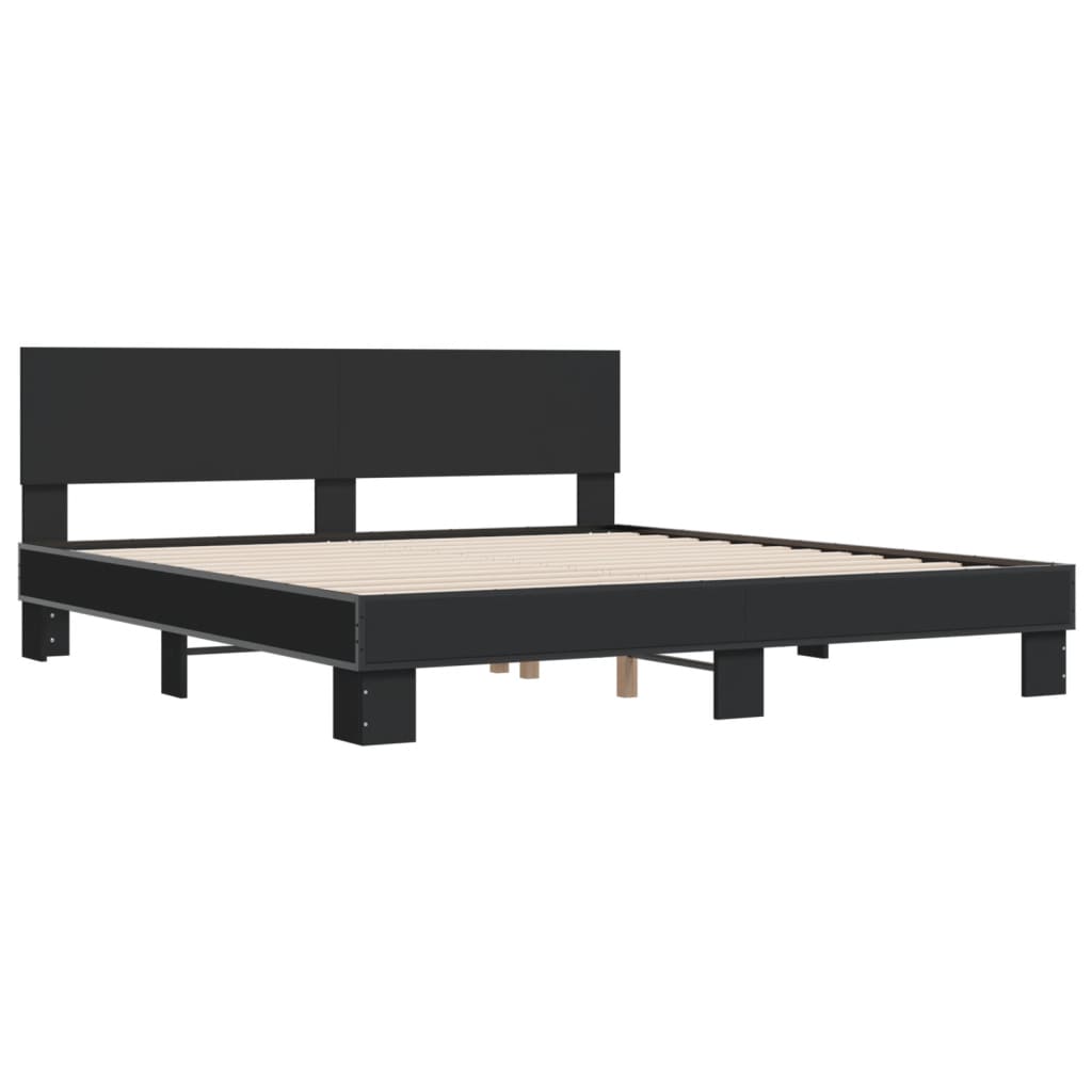 Bed Frame without Mattress Black 200x200 cm