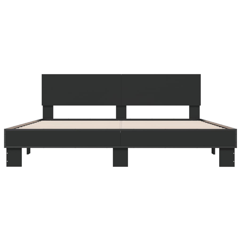Bed Frame without Mattress Black 200x200 cm