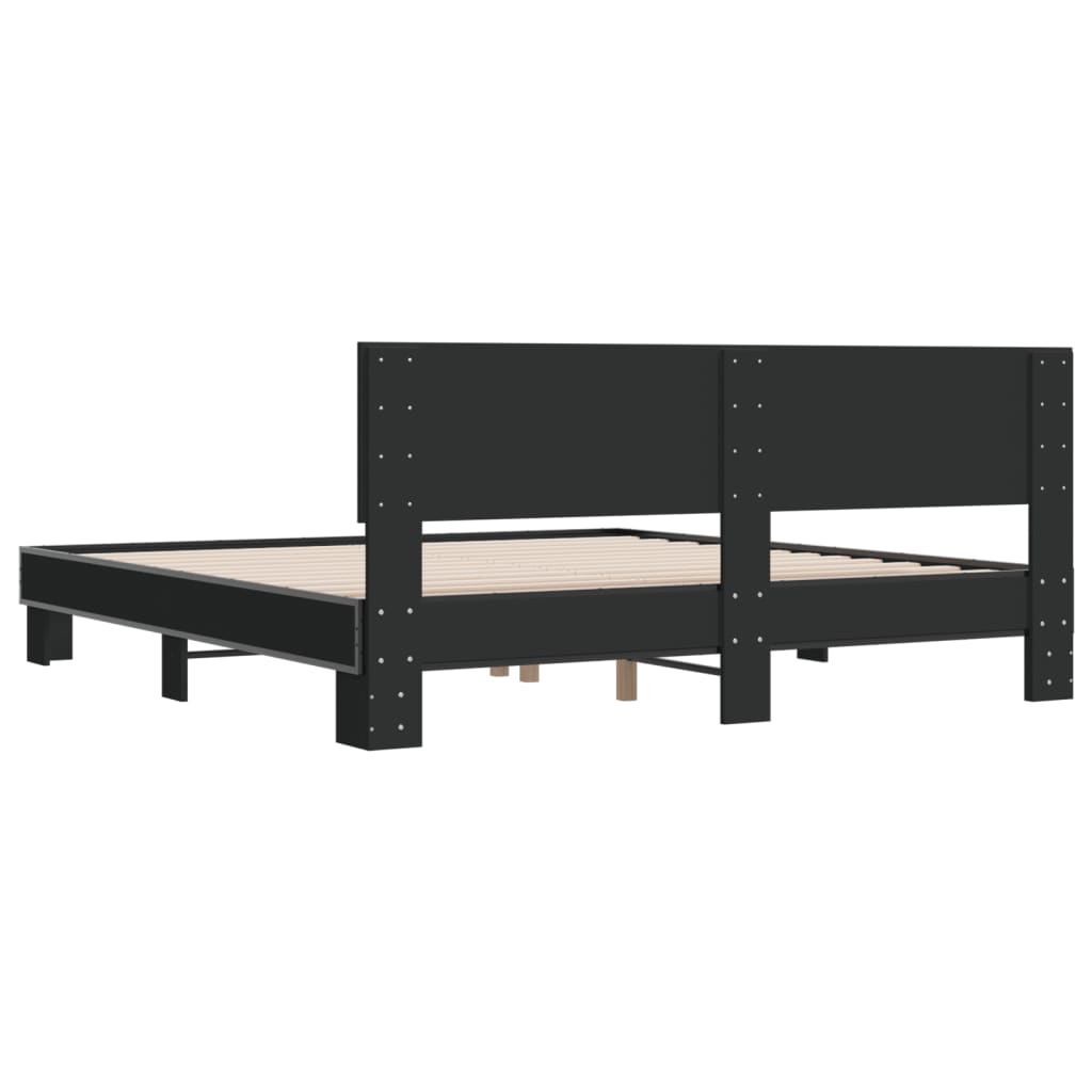 Bed Frame without Mattress Black 200x200 cm