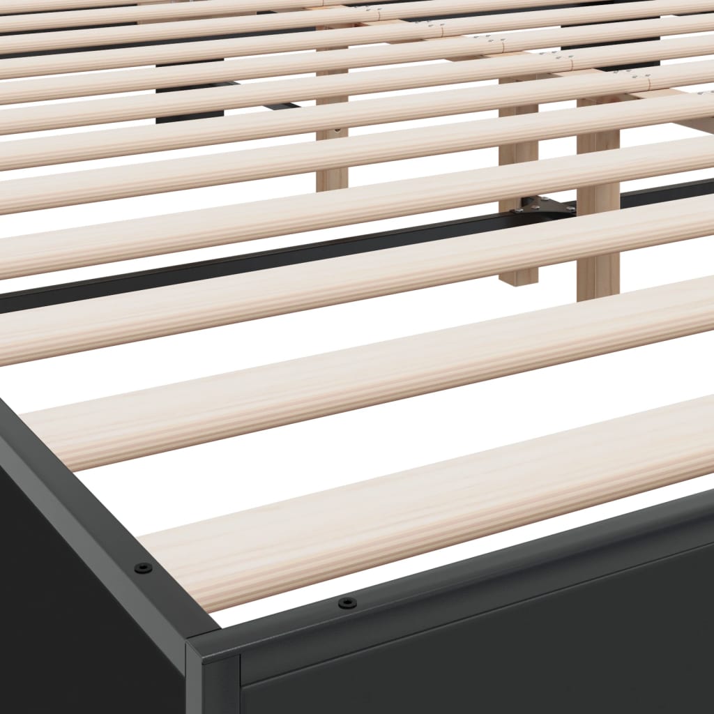 Bed Frame without Mattress Black 200x200 cm