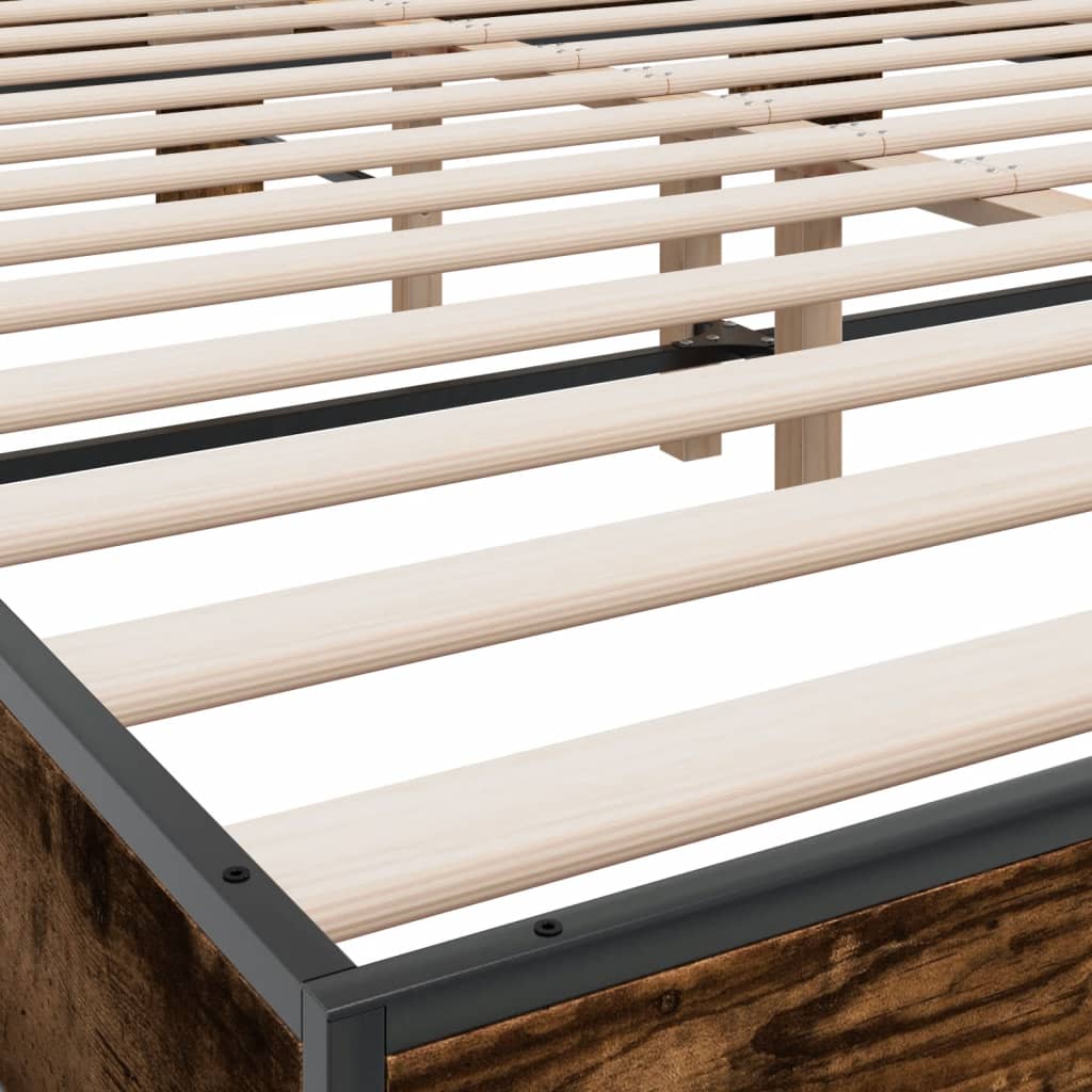 Bed Frame without Mattress Smoked Oak 150x200 cm King Size